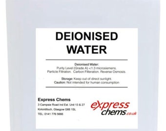 1 x 25L (Litres) liters Deionised | Demineralised Water | Lab Highest Grade Purity Level