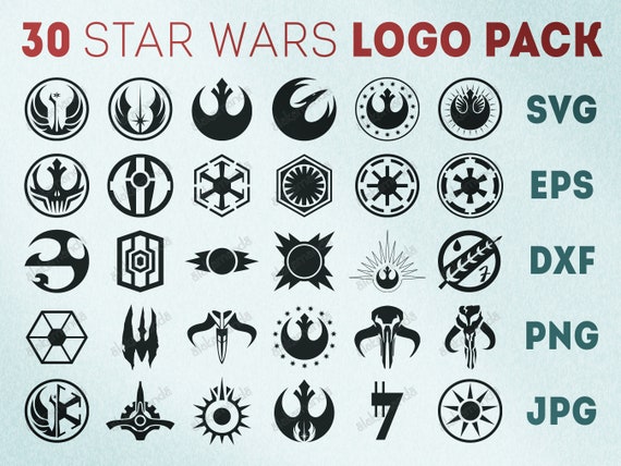 Stickers, Dxf, Printable Vinyl Logo Wars Downloadable Svg,eps, Etsy Svg - for Crafts, Starwars Symbol Digital Bundle Ect. Png Star