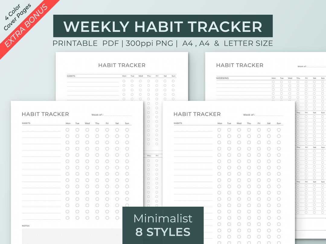 Minimalist Habit Tracker Printable Self Care Daily Routing Tracker ...