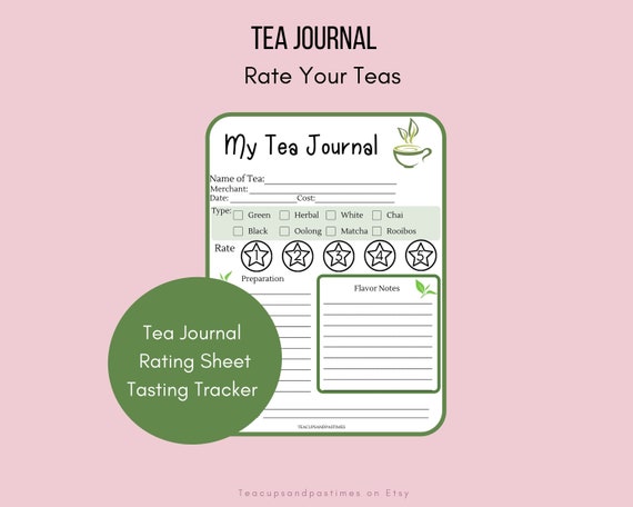 Tea Tasting Journal Tea Journal Tea Tracker Tea Rating | Etsy