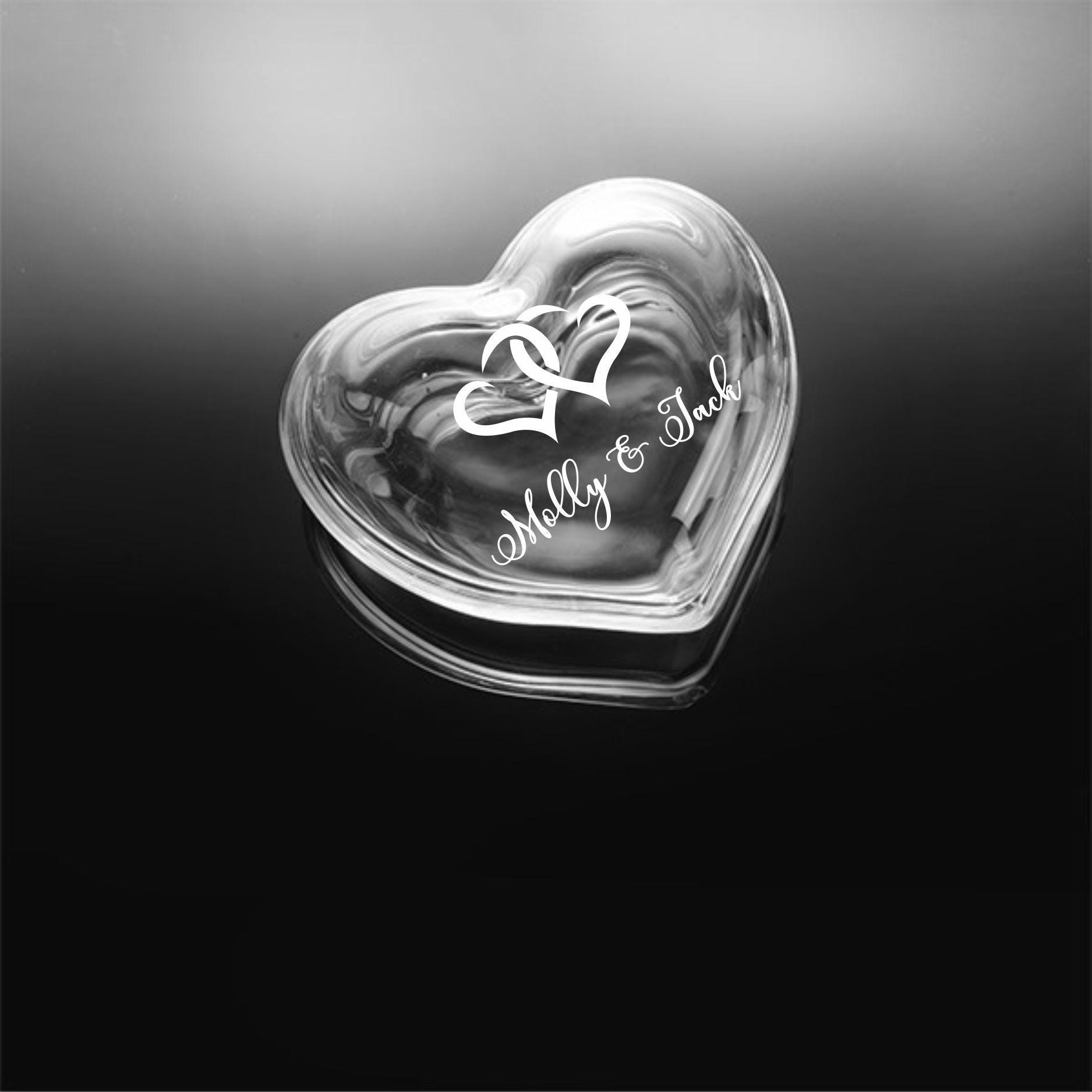 Crystal Glass Heart Trinket Box - Etsy
