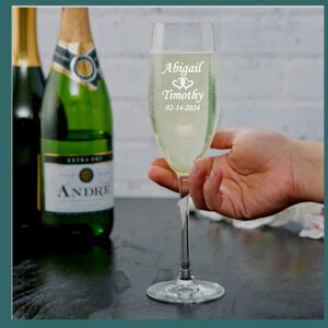 Custom Engraved Champagne Glass, Champagne Flutes, Toast Glass, Monogram Engraved Glass, Personalized Stem Glass, Gift