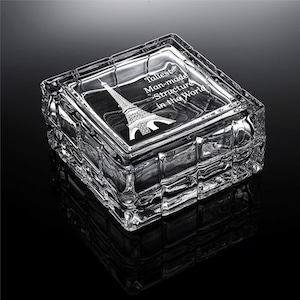 Personalized Crystal Jewelry Box, Trinket Box, Square Box, Keepsake Box ,Bridesmaid gift, Employee Award, Corporate Award, Desk Accessory