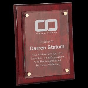 Personalized Piano Black\Red Finish Floating Glass Plaque, Custom Engraved Wall/Tabletop Awards\Recognition\Corporate Gift\Achievement