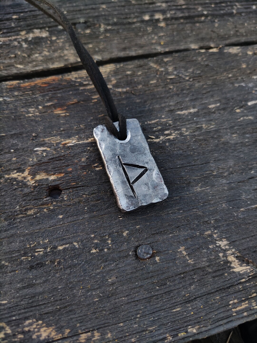 Runes Thurisaz, Forged Pendant Iron Amulet, Handmade Talisman, Runes ...