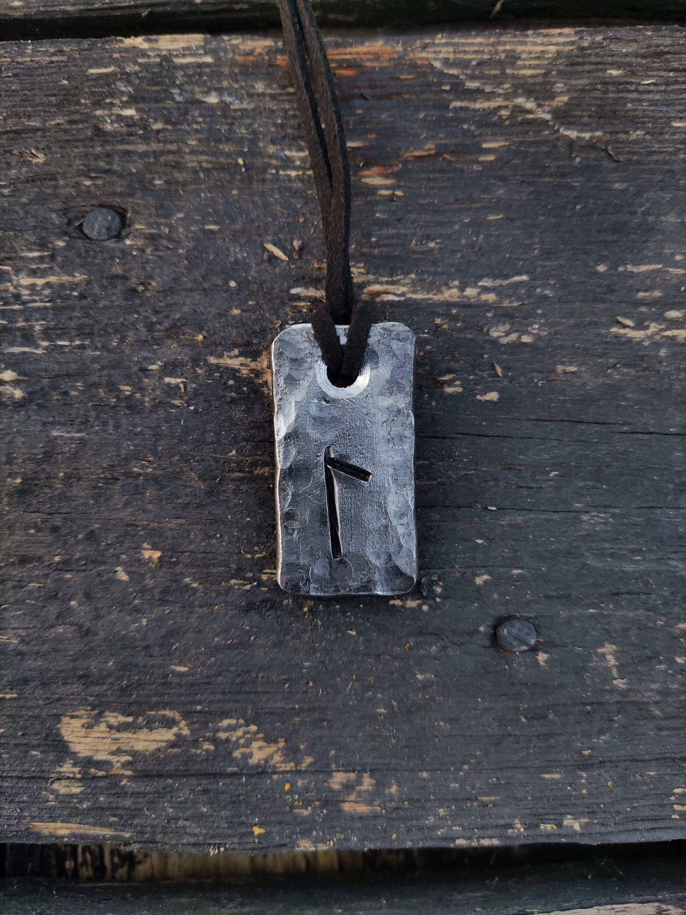 Runes Laguz, Forged Pendant Iron Amulet, Handmade Talisman, Runes ...