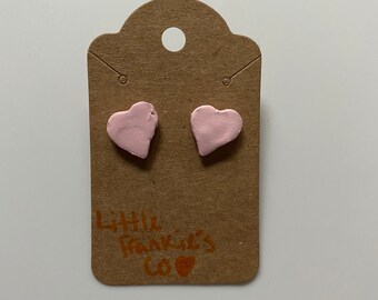 Light pink heart studs