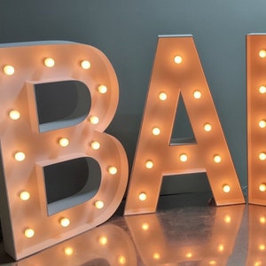 OH BABY SET Light up freestanding letters, oh baby sign, babyshower backdrop, Big Illuminate letters, Marquee Letters sign Bulb Sign Letters
