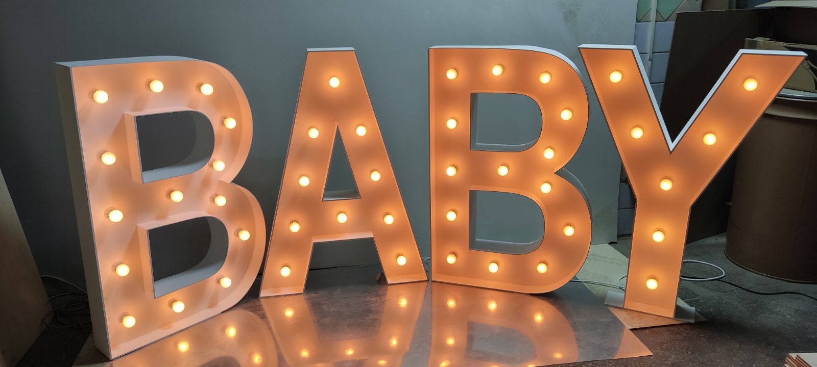 OH BABY SET Light up Freestanding Letters Oh Baby Sign Etsy
