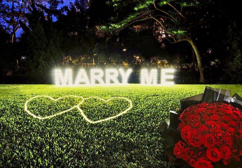 3ft Marry Me Light up Freestanding Letters Large Wooden Etsy