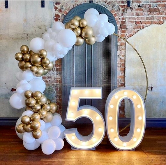 Numeri Luminosi Per Compleanno | Decorazione LED 40/50 | Con Luci A Batteria Per Feste - Foto 4