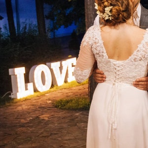 Letra iluminada LOVE, letrero grande para boda, luces de letras, 16-48 pulgadas, 3 pies, 4 pies