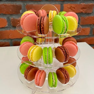 Stand for macaroons, 3-tier Round macaron tower, Display stand for french macarons, macaroons cake stand