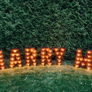 Light up freestanding letters Will you marry me, Large wooden letters wedding, Big Illuminate letters Marquee Letters sign Bulb Sign Letters
