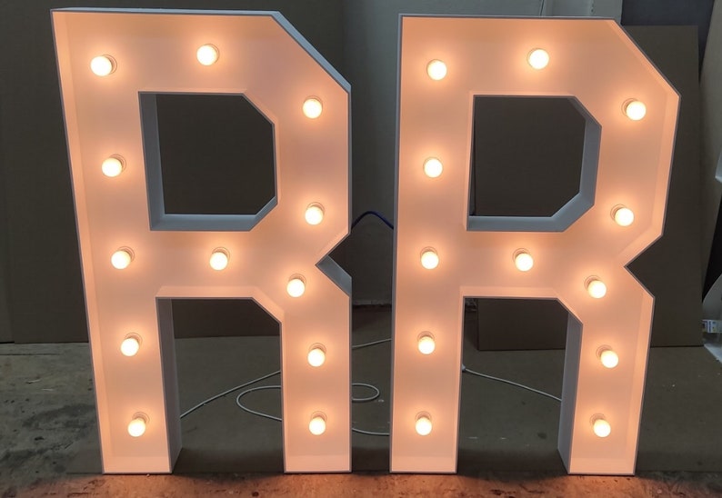 3ft 4 Ft Mr Mrs Letter Lights Light up Letters Large Wooden Etsy