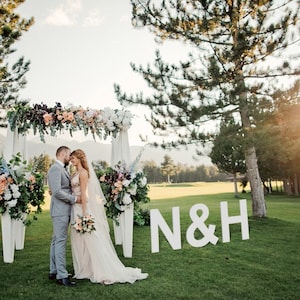Riesige Holzbuchstaben, Hochzeit Foto Hintergrund, riesige Hochzeit Initialen, Hochzeit Brief Dekor, große Hochzeit Zeichen aus Holz