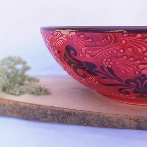 Ceramic HandPainted Red Bowls, Traditional Multisize Handmade Decorative Bowl, Pottery Bowl, Mother&#39;s day gift, Large Fruit Tapas Bowl, Gift
