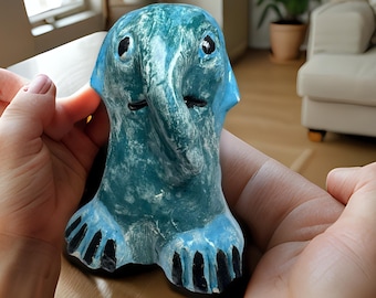 陶器の象の小物 | 象の像 | 動物の置物 | かわいい装飾品 | テーブル