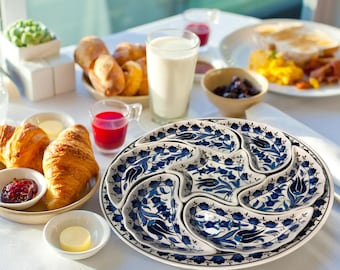 Set di vassoi per servire spuntini per la colazione, piatti di frutta secca, ciotole per antipasti fatte a mano, vassoi da portata in ceramica, set da pranzo regalo