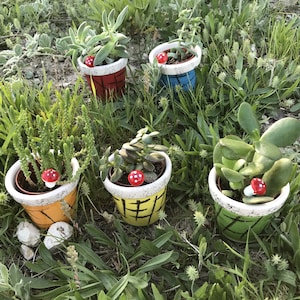 5x handbemalte Blumentöpfe, gestreifter Sukkulenten-Übertopf aus Keramik, handgefertigter Keramiktopf für den Innenbereich, Kaktusschale, Blumentopf im Freien, Gartengeschenk