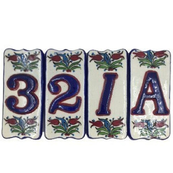 Ceramic Address Plaque & Numbers, House Number, Terracotta Mexican Tile, Sign Numbers, Custom Number Sign, Realtor Gift, Door Numbers, Hotel