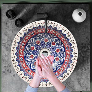 Bathroom Sink, Ceramic Basin, Washbasin, Handpainted Basin, Rustic Kitchen Sink, Modern Vessel Sink, Bathroom Remodelling, Unique Home Gifts