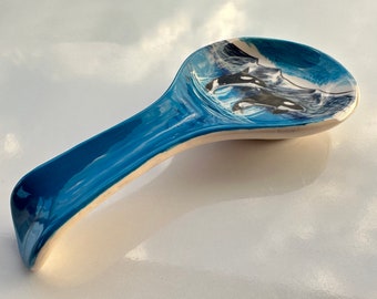 Cute Whale Ceramic Spoon Rest, Spoon Holder, Kitchen Pottery Decor