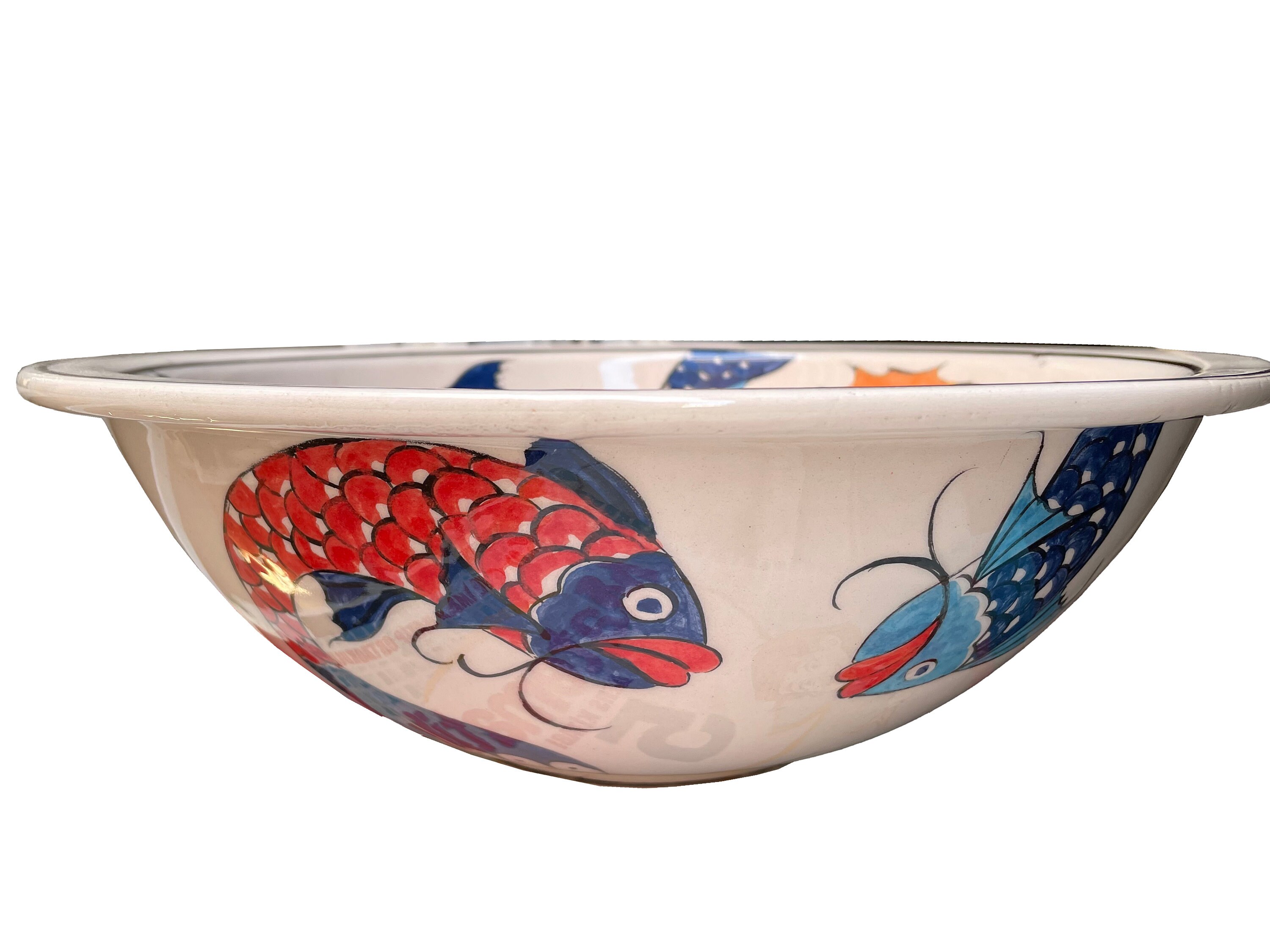 Bathroom Fish Design Sink Ceramic Countertop Basin Hand Etsy