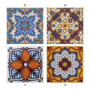 Mexican Ceramic Tiles, Coaster, Portuguese Style Tiles, Ceramic Mural, Decorative Tile Kitchen & Bath, Backsplash Tiles, Bathroom Tiles
