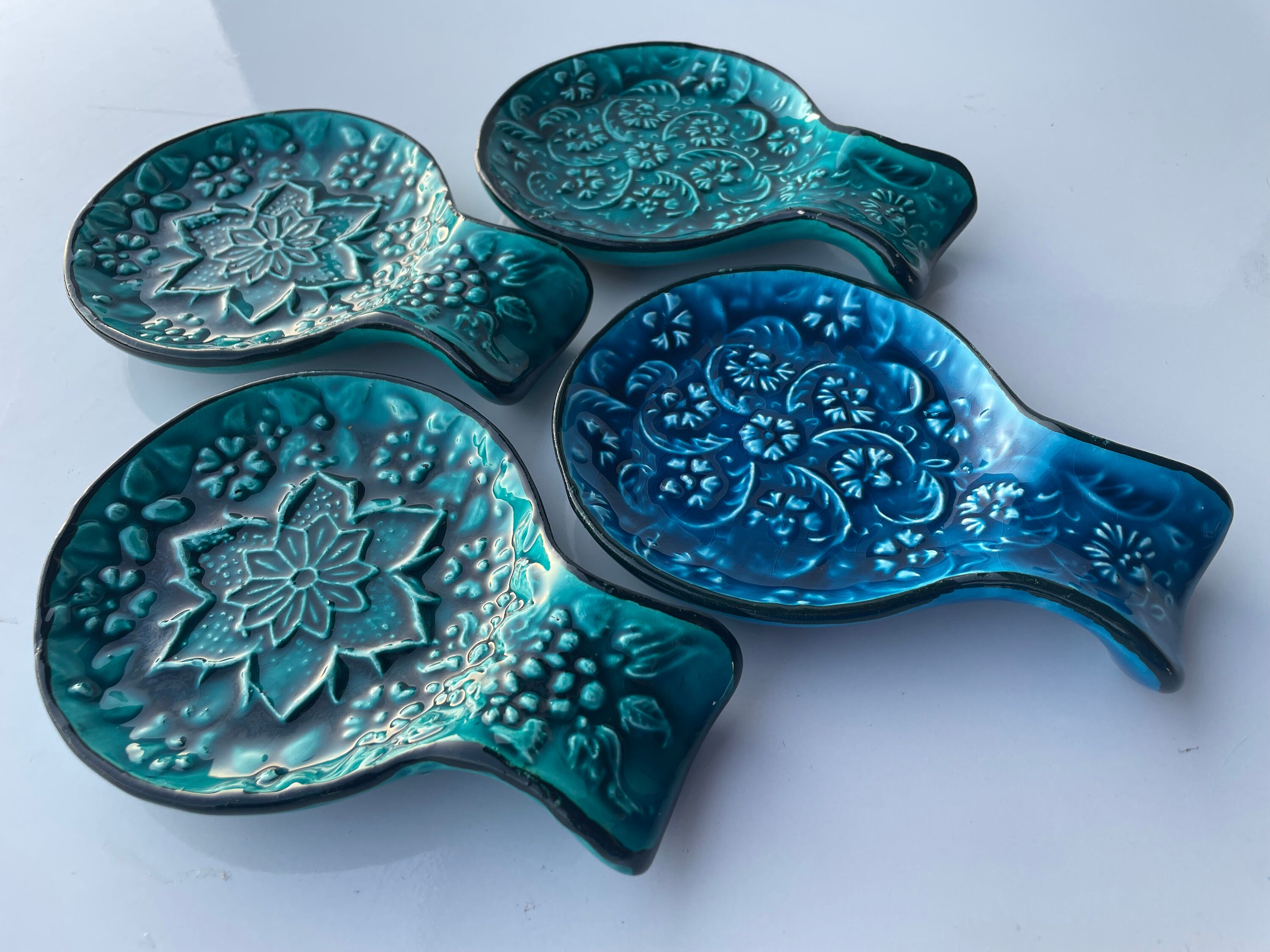 Eulen-Löffelhalter Aus Keramik – 24,4x10,4x3,8 Cm, Blau, Praktisch & Dekorativ Für Die Küche