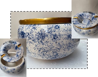 Posacenere In Ceramica LAUYOO Con Coperchio, Antivento, Per Interno/esterno, Nero, Diametro 11,5 Cm