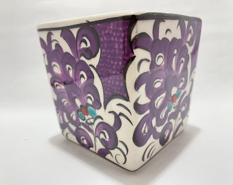 Hermoso portalápices con diseño floral, portaplumas de cerámica, maceta, decoración de escritorio, portalápices minimalista, portacepillos, organizador de bolígrafos.