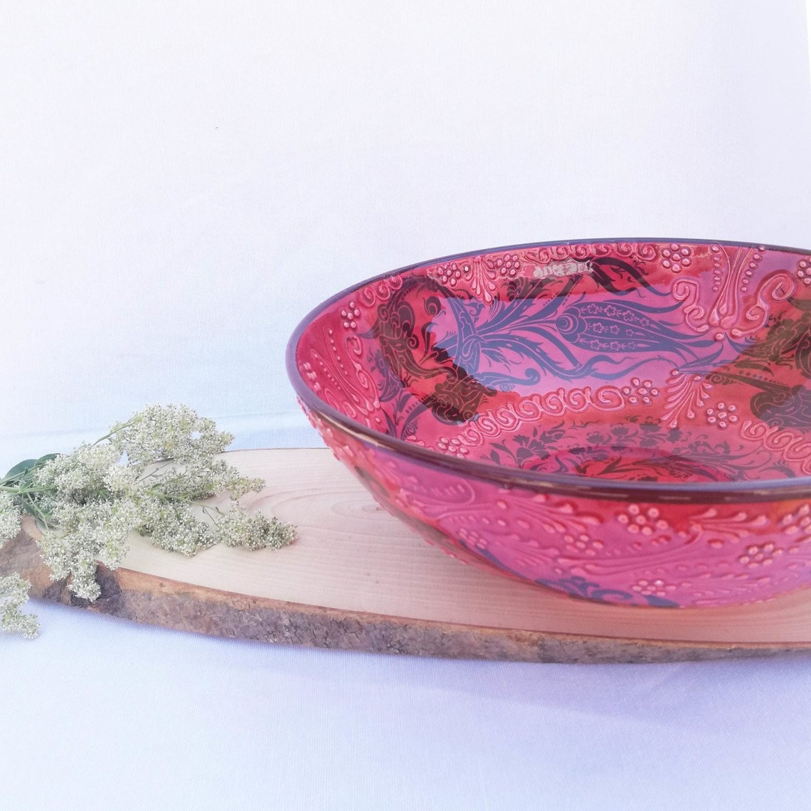 Ceramic Handpainted Red Bowls Traditional Multisize Handmade Etsy
