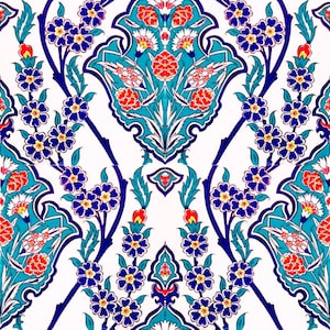 4x Decorative Ceramic Tile 20*20 Cm, Bathroom Tile, Room Wall Tile, Kitchen Backsplash Tile, Turkish Ceramic Deco 7.8&#39;&#39; Floor Tile, Oriental