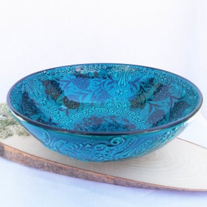 Handmade Turquoise Ceramic Bowls, Perfect for Ramen, Cereal & Salad, Unique Traditional Design Meets Modern Life, Ideal Christmas Gift Mom