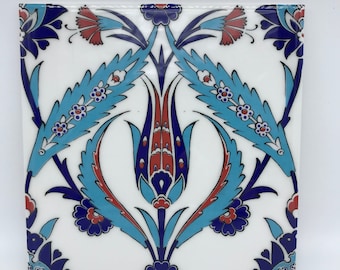 4x Decorative Ceramic Tile 20*20 Cm, Bathroom Tile, Room Wall Tile, Kitchen Backsplash Tile, Turkish Ceramic Deco 7.8'' Floor Tile, Oriental