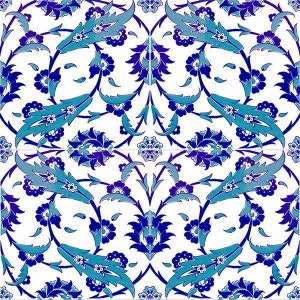 4x Decorative Ceramic Tile 20*20 Cm, Bathroom Tile, Room Wall Tile, Kitchen Backsplash Tile, Turkish Ceramic Deco 7.8&#39;&#39; Floor Tile, Oriental