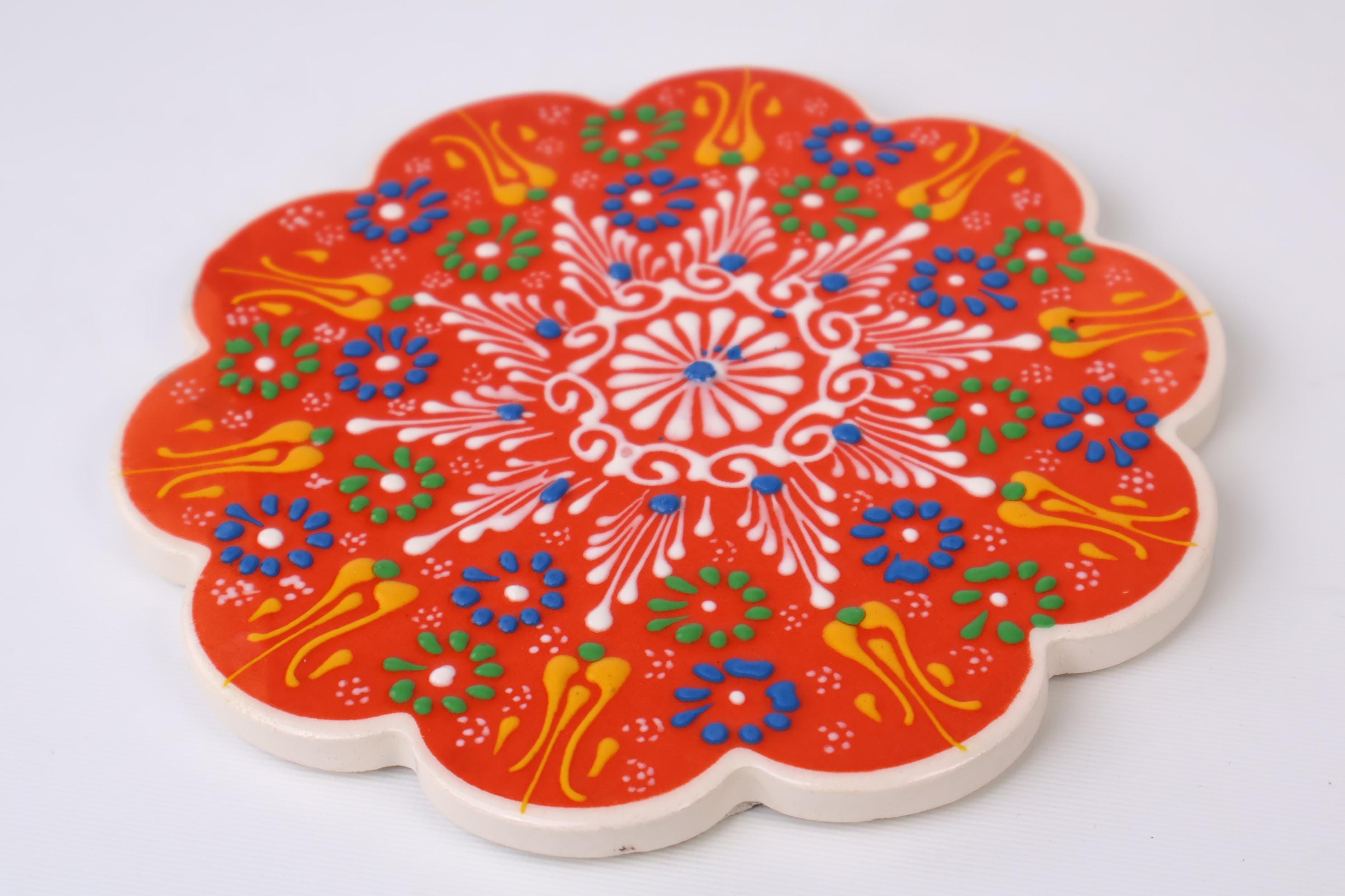 Sottopentola in ceramica decoro girasole - Arte Legno Shop