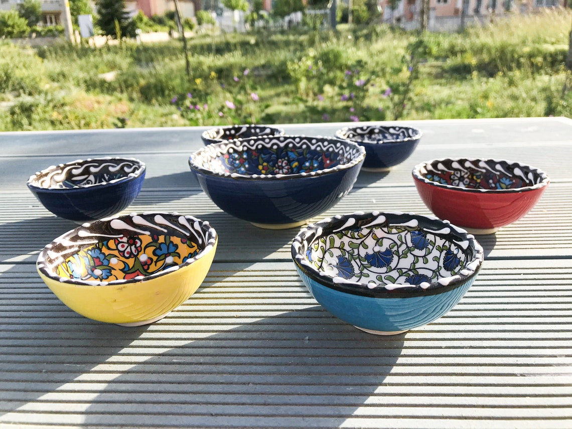 Colorful Snack Bowl Set of 7 Large Tapas Bowl and Mini Etsy