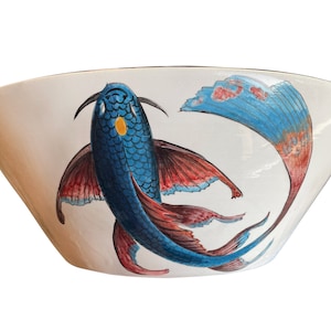 Bathroom Vessel Koi Fish Sink, Ceramic Countertop Basin Bowl, Vanity Countertop Sink, Washbasin for Cloakroom, Bathroom Remodel, Yin & Yang