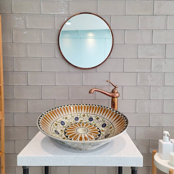 Mirror Made From Old Japanese Ceramic Tiles (31 x 46cm) Mirror Made From Old Japanese Ceramic Tiles (31 x 46cm)