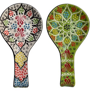 Ceramic Flowers Spoon Rest, Stove Holder, Kitchen decor, Spoon Utensil holder, Ladle Rest, Tea Bag Holder, Present for Chef, Gastronomy Gift