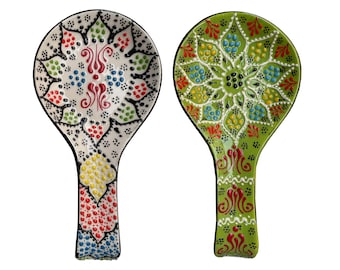 Ceramic Flowers Spoon Rest, Stove Holder, Kitchen decor, Spoon Utensil holder, Ladle Rest, Tea Bag Holder, Present for Chef, Gastronomy Gift