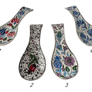 Kitchen Tulip Spoon Holder, Stove Rest, Kitchen Ceramic Home Decor, Flower Spoon Utensil holder, Ladle Rest, Tea Bag Holder, Gastronomy Gift