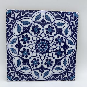 4x Decorative Ceramic Tile 20*20 Cm, Bathroom Tile, Room Wall Tile, Kitchen Backsplash Tile, Turkish Ceramic Deco 7.8&#39;&#39; Floor Tile, Oriental