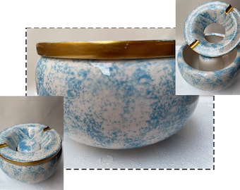 Ceramic Tabletop Ashtray, Desktop Ash Tray for Office Decoration Gift, Cigarette Windproof Ashtray for Indoor & Outdoor Use, Gift for Smoker