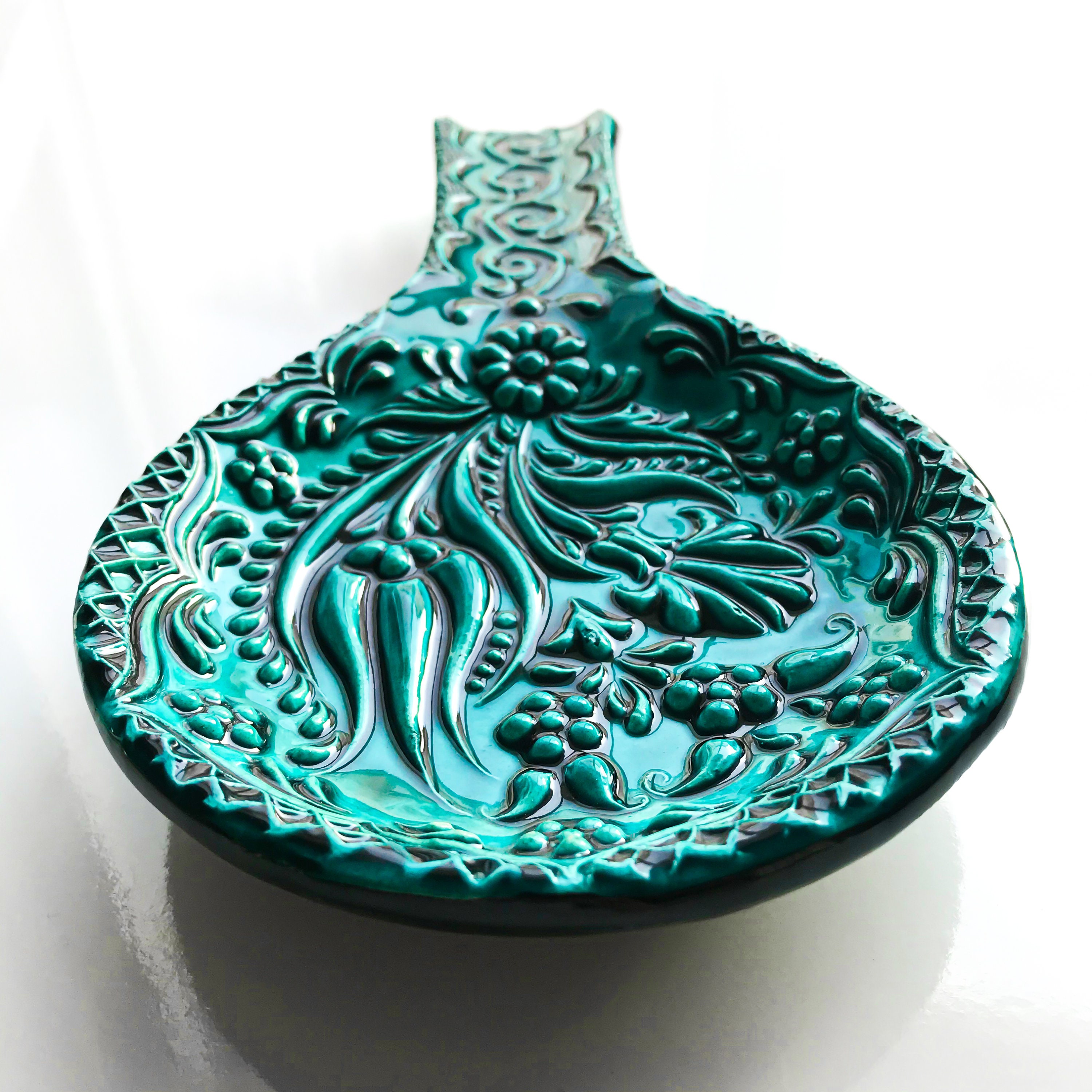 17 couleurs , repose-cuillère en céramique turquoise, poterie