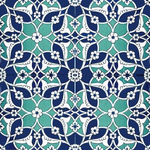 4x Decorative Ceramic Tile 20*20 Cm, Bathroom Tile, Room Wall Tile, Kitchen Backsplash Tile, Turkish Ceramic Deco 7.8&#39;&#39; Floor Tile, Oriental