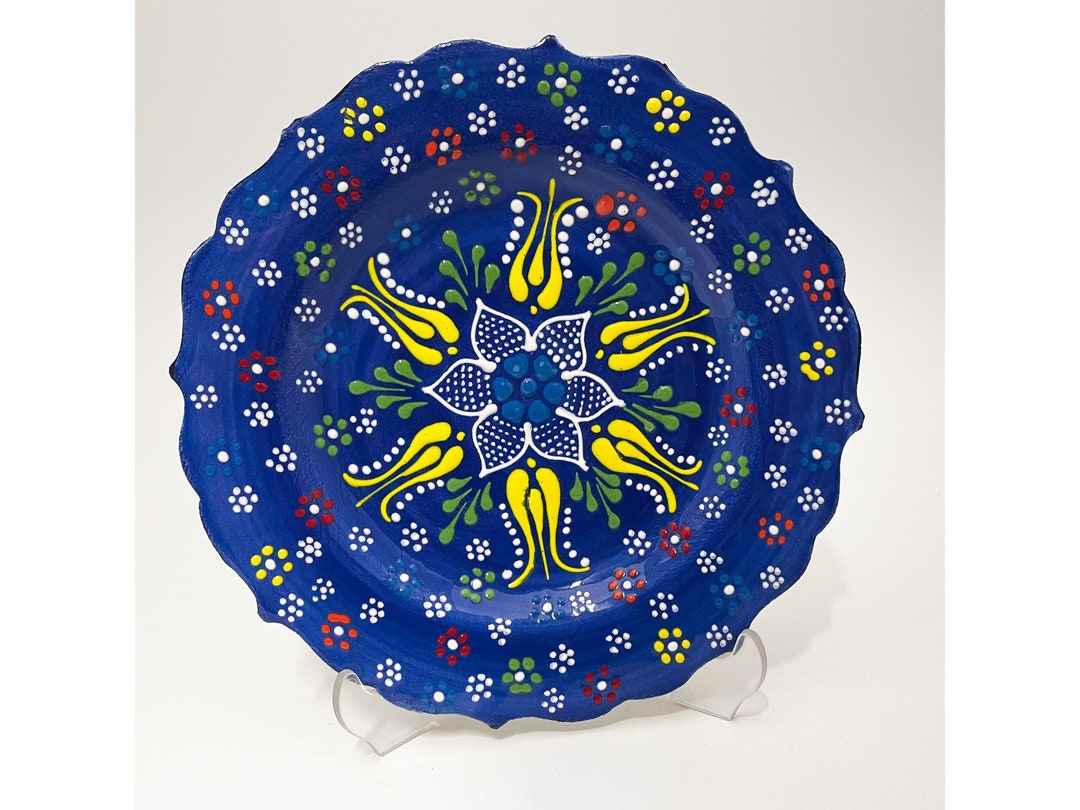 7 Decorative Floral Wall Hanging Plates 18 Cm Embossed Etsy