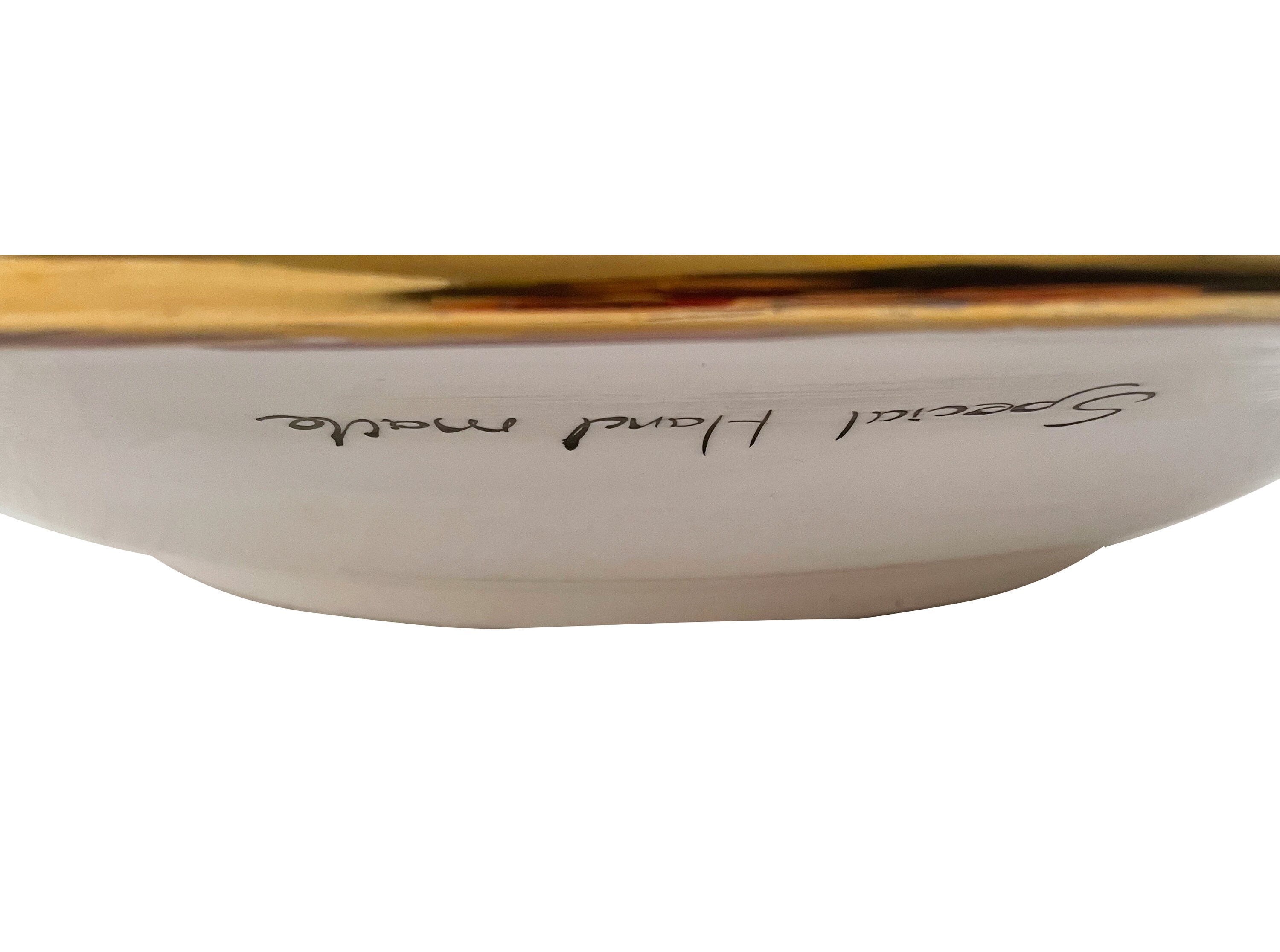 Allah Written in Islamic Wall Hang Ceramic Plate & Floral Pattern, Gold ...